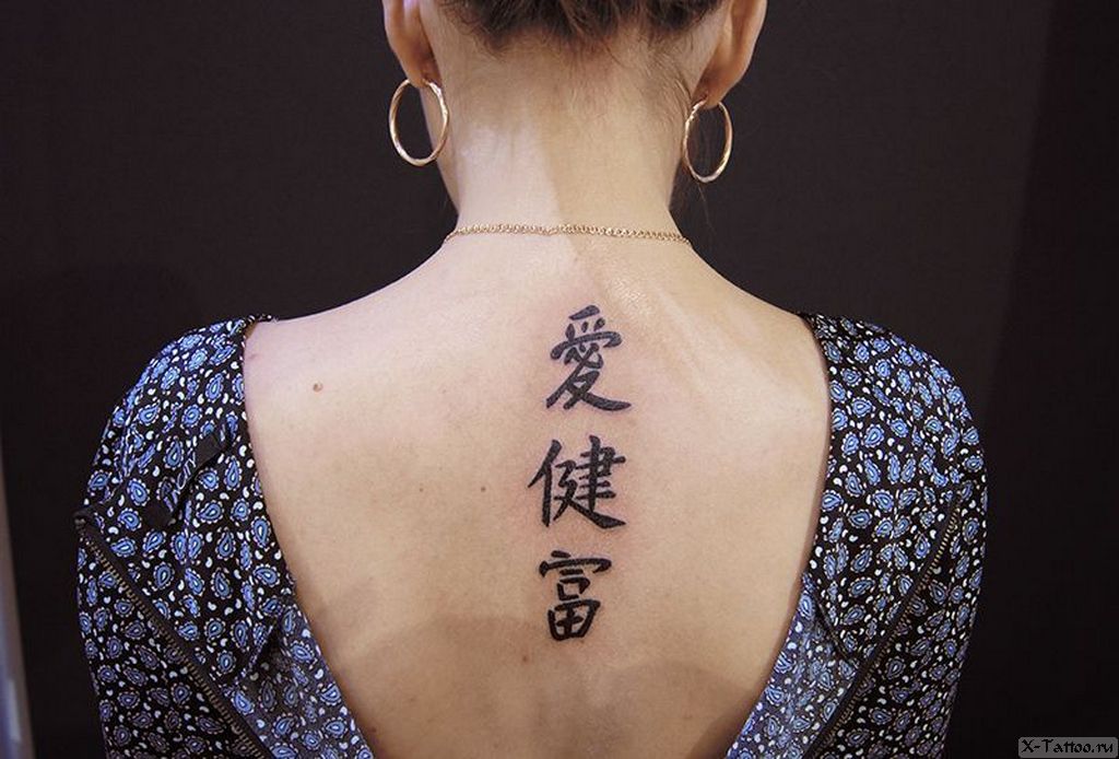 Татуировки на шее иероглифы
