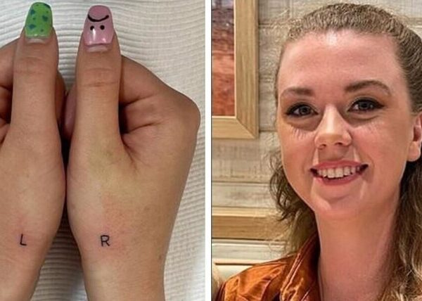 Девушка, постоянно путавшая право и лево, сделала на руках татуировки с подсказками