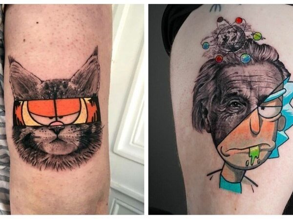 Смешение двух художественных стилей: 45 татуировок-гибридов от Мэта Руле