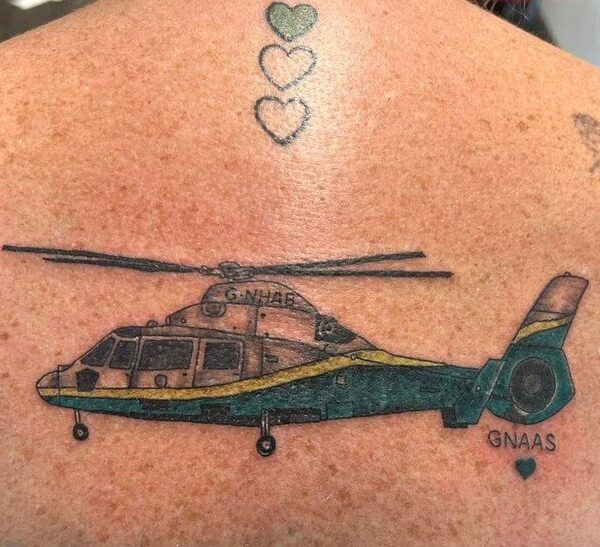 Татуировка вертолета – как уважение к службе спасения 0